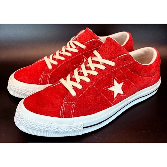 Converse One Star Ox Red Suede Low Top Sneakers Classic Shoes mens size 9.5 - Picture 1 of 7